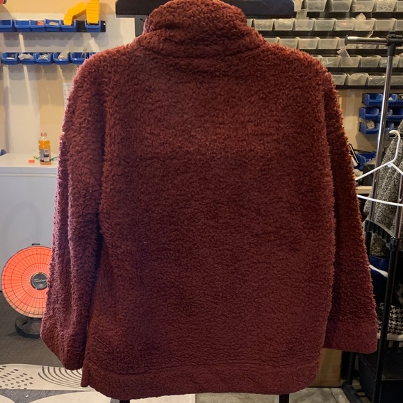 Cozy Kids Sherpa Jacket - Maroon - Picture 4 of 7